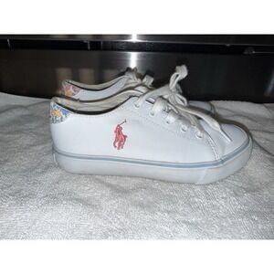Polo Ralph Lauren Girls 12 White Lace Up Sneakers